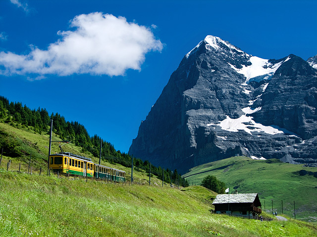 Trenul ce vine de la Kleine Scheidegg